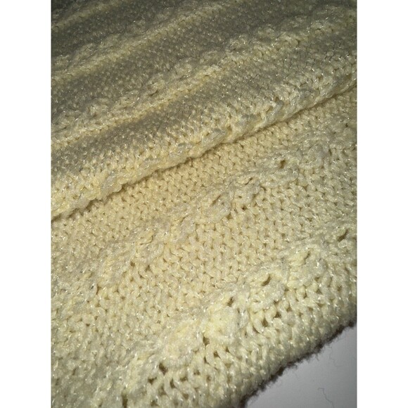Handmade-Vintage Pastel Yellow Crochet Baby Blanket Afghan Unisex Soft 30x30 - Picture 2 of 6